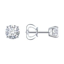 Серьги из белого золота с бриллиантами выращенными (Арт.9020111-3-5)