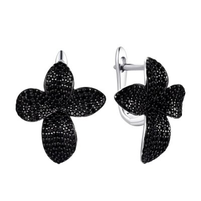 Серьги из серебра с шпинелью (Арт.cz-e01803-x-wb-x-x-b)