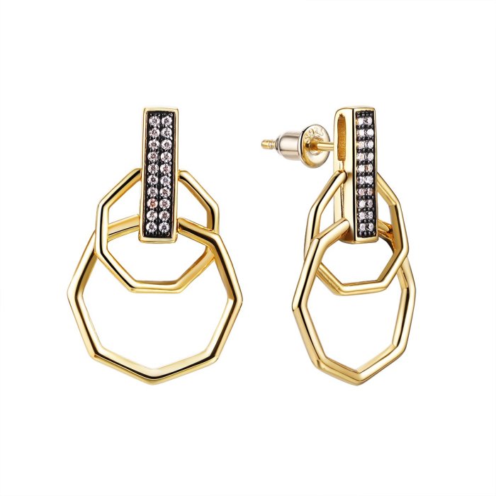 Серьги из серебра с фианитом (Арт.cz-e03494-x-lb-x-x-w)