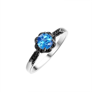 Кольцо с топазом «Весенний Шарм» серебро 925 Fresh Jewelry (арт.CZ-R00918-X-WB-LB-X-B)