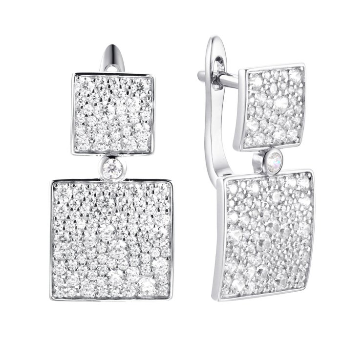 Серьги из серебра с фианитом (Арт.mp-e01533-x-w-x-x-w)