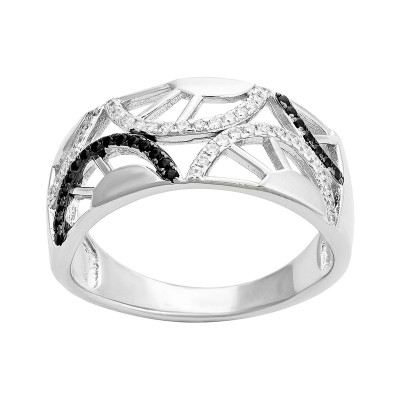 Кольцо с фианитами «Black&White Арки» серебро 925 Fresh Jewelry (арт.MP-R01520-X-W-X-X-BW)