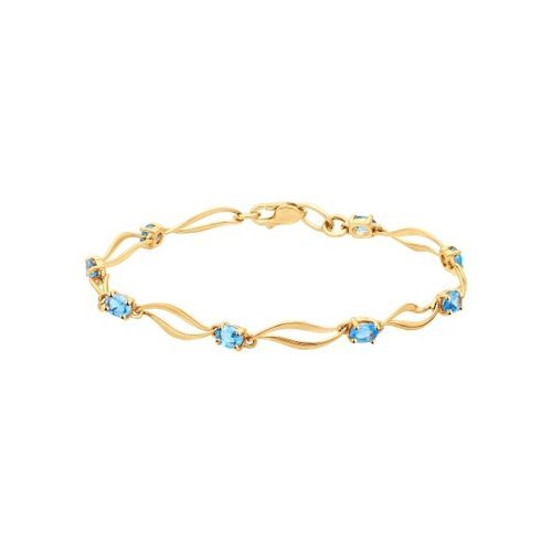 Браслет золотой 585 с топазом «Лазурные ВолнЫ» Соколов (арт.750027)