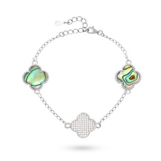 Браслет серебряный с жемчугом и фианитами «Lucky Large» Fresh Jewelry (арт.TC-B01403-X-W-PSA-X-W)