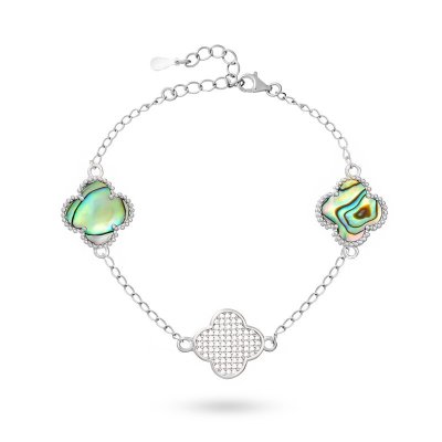 Браслет из серебра с жемчугом и фианитом (Арт.tc-b01403-x-w-psa-x-w)