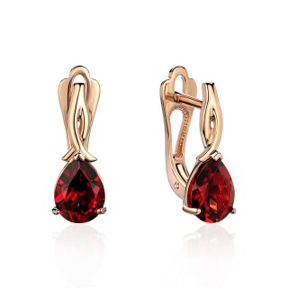 Серьги золотые с гранатом «Цвет настроения» Estet Jewelry (арт.01С3114175-3)