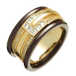 Кольцо из серебра с керамикой и фианитом (Арт.tc-r01097-br-l-x-x-w)