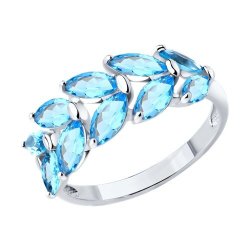 Кольцо из серебра с ситаллами (Арт.94-310-02172-1)