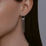 Серьги из серебра с ониксами и фианитами (Арт.94-321-02083-1)