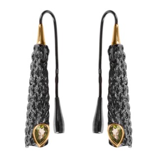 Серьги серебро с хризолитом «Городские огни» Beavers (арт.BS_2104H_OX)