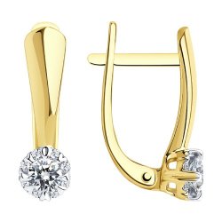 Серьги из желтого золота с бриллиантами (Арт.1020947-2)