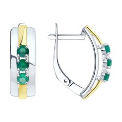 Серьги из золочёного серебра с агатами (Арт.92022364)