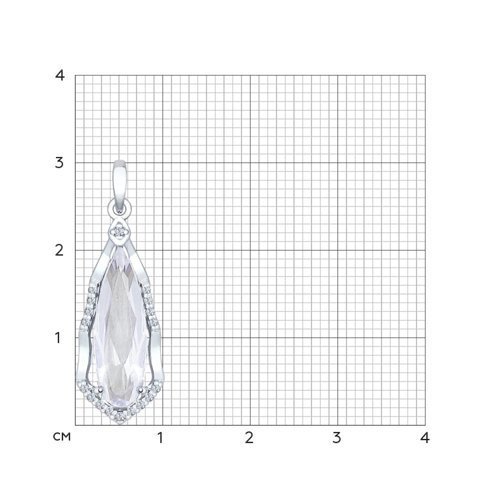 Подвеска из серебра с горным хрусталем и фианитами (Арт.92030445)