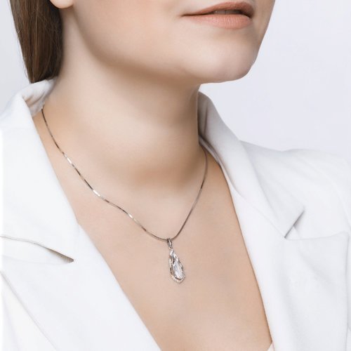 Подвеска из серебра с горным хрусталем и фианитами (Арт.92030445)