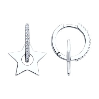 Серьги из серебра с фианитами «Звёздное сияние» Соколов (арт.94026810)