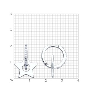 Серьги из серебра с фианитами «Звёздное сияние» Соколов (арт.94026810)