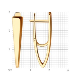 Серьги из золочёного серебра «Линия света» Соколов (арт.93-120-00611-1)
