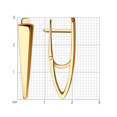 Серьги из золочёного серебра «Линия света» Соколов (арт.93-120-00611-1)
