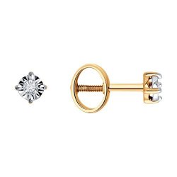 Серьги из комбинированного золота с бриллиантами (Арт.1022276)