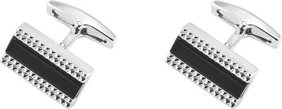 Запонки из ювелирного сплава с ониксом (Арт.9-a-1056-20-s)