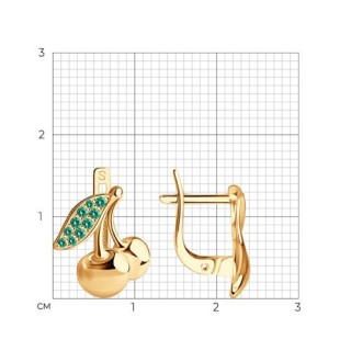 Серьги из серебра с фианитами «Вишнёвый блеск» Соколов (арт.93020149)