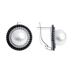 Серьги из серебра с миксом камней (Арт.94-320-01918-1)