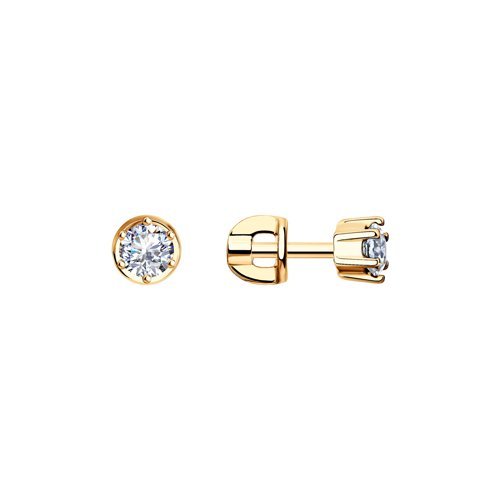 Серьги из золочёного серебра с фианитами (Арт.93021153)