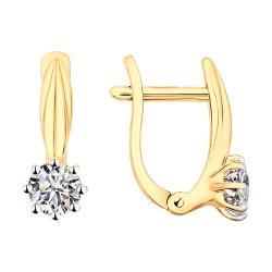 Серьги из золочёного серебра с фианитами (Арт.93022367)