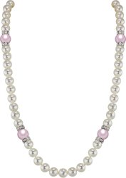 Ожерелье из серебра с жемчугом и кристаллом swarovski (Арт.102l-sr5-1-16)