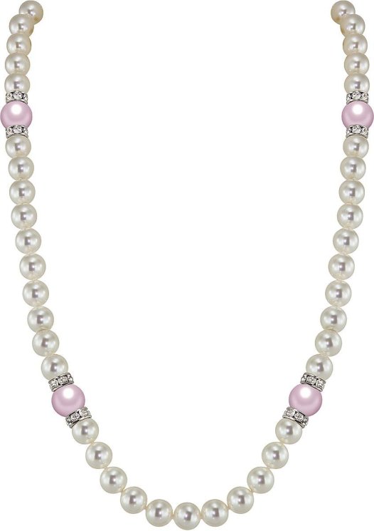 Ожерелье из серебра с жемчугом и кристаллом swarovski (Арт.102l-sr5-1-16)