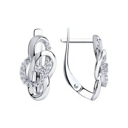 Серьги из серебра с фианитами (Арт.94-120-00756-1)