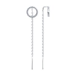 Серьги из серебра с фианитами (Арт.94026610)