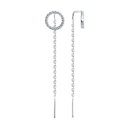 Серьги из серебра с фианитами (Арт.94026610)