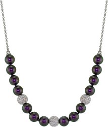 Ожерелье из серебра с жемчугом и кристаллом swarovski (Арт.213l-sk-19)