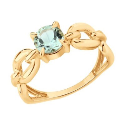 Кольцо золотое пробы 585 с празиолитом (Арт.51-310-02936-3)