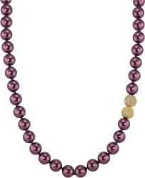 Ожерелье из серебра с жемчугом и кристаллом swarovski (Арт.5l-gk-18)