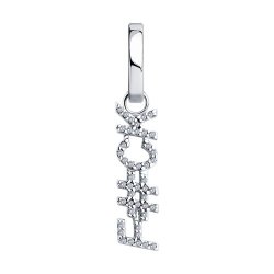 Серьга из серебра с фианитами (Арт.94170309)