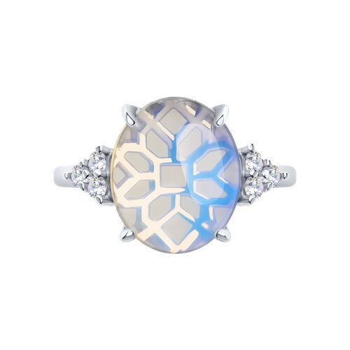 Кольцо из серебра с опалитом и фианитами (Арт.94-310-01837-1)