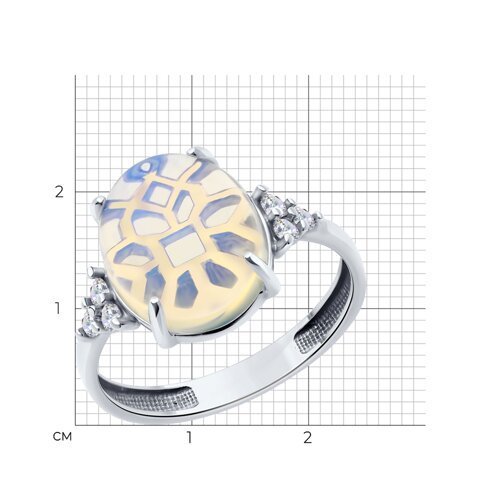 Кольцо из серебра с опалитом и фианитами (Арт.94-310-01837-1)