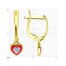 Серьги из желтого золота с фианитами и эмалью (Арт.53-121-02618-1)