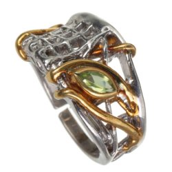 Серебряное кольцо BEAVERS с хризолитом 1081h