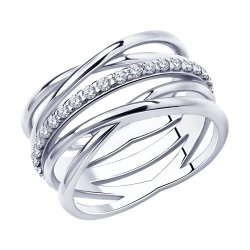 Кольцо из серебра с фианитами (Арт.94010510)