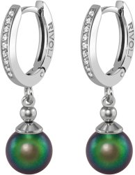 Серьги из серебра с жемчугом и кристаллом swarovski (Арт.aas-4-a-8-25-s)