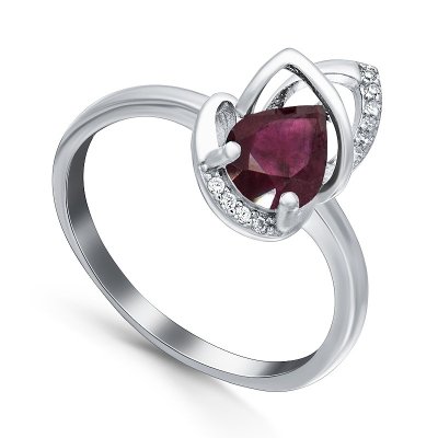 Кольцо Серебряные крылья (Арт.21knys1489-155_korundrub_kubcirkonii_30)