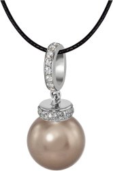 Кулон из серебра с жемчугом и кристаллом swarovski (Арт.abp-1-12-9-s)