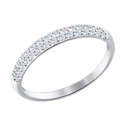 Кольцо из белого золота с фианитами (Арт.017149-3)