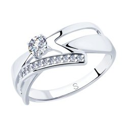 Кольцо из серебра с фианитами (Арт.94012823)