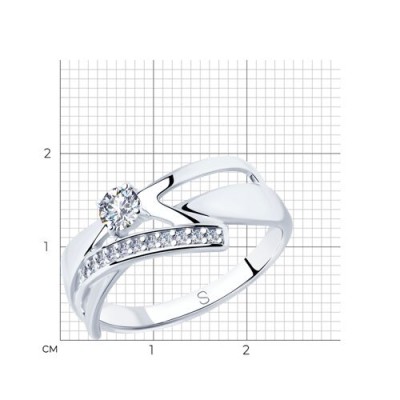 Кольцо из серебра с фианитами «Игра света» Соколов (арт.94012823)