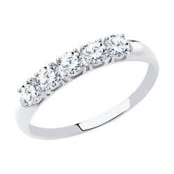 Кольцо из белого золота с фианитами (Арт.019030-3)