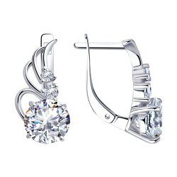 Серьги из серебра с фианитами (Арт.94020456)